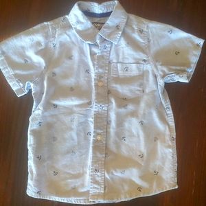Oshkosh size 4T button up nautical short-sleeved shirt